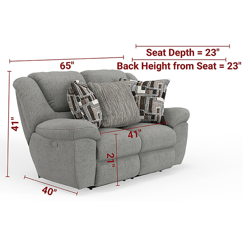 Chagoya Power Reclining Loveseat with Zero Gravity Seating, Light Grey