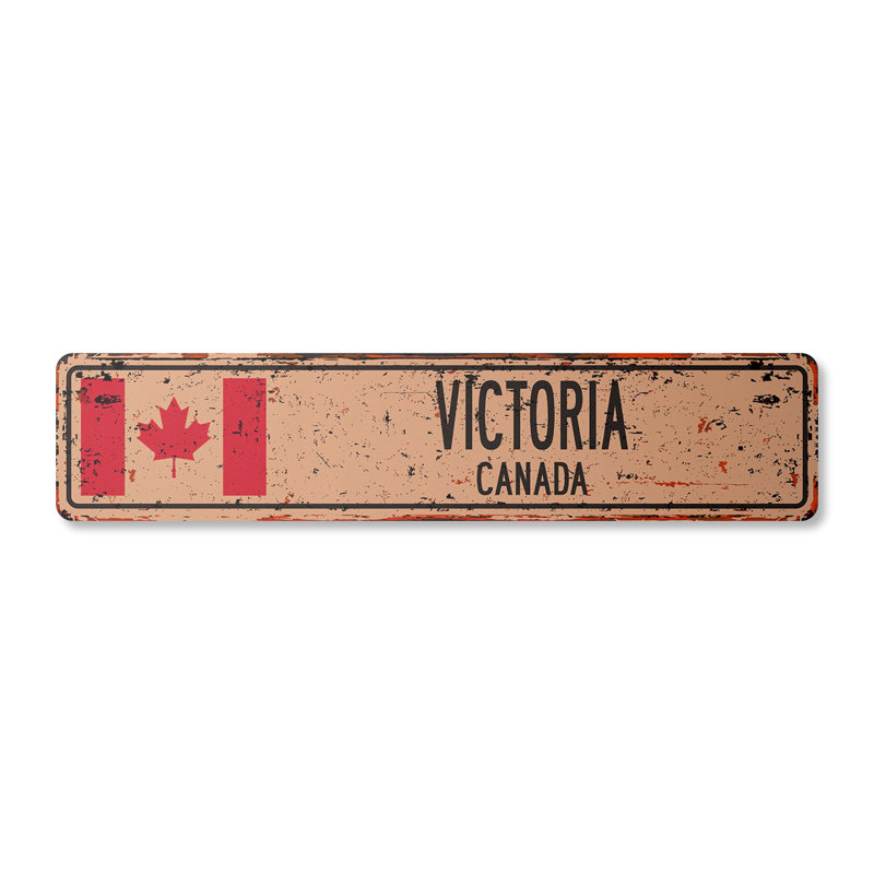 Plaque de rue Victoria en aluminium 4 po x 18 po