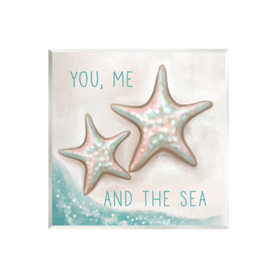 You Me & Sea Beach Starfish Romance by Elizabeth Tyndall - Graphic Art -  Stupell Industries, at-821_wd_12x12