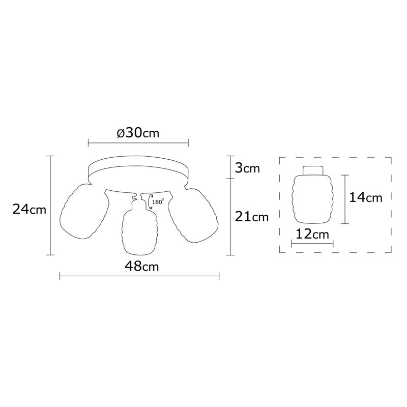 Projecteur directionnel 18,9 po 3 lumières Aidrik, Argent, Blanc
