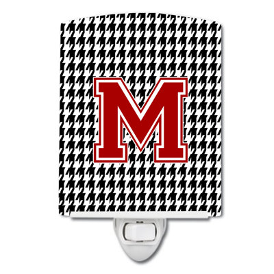 Éclairage de nuit en céramique monogramme houndstooth