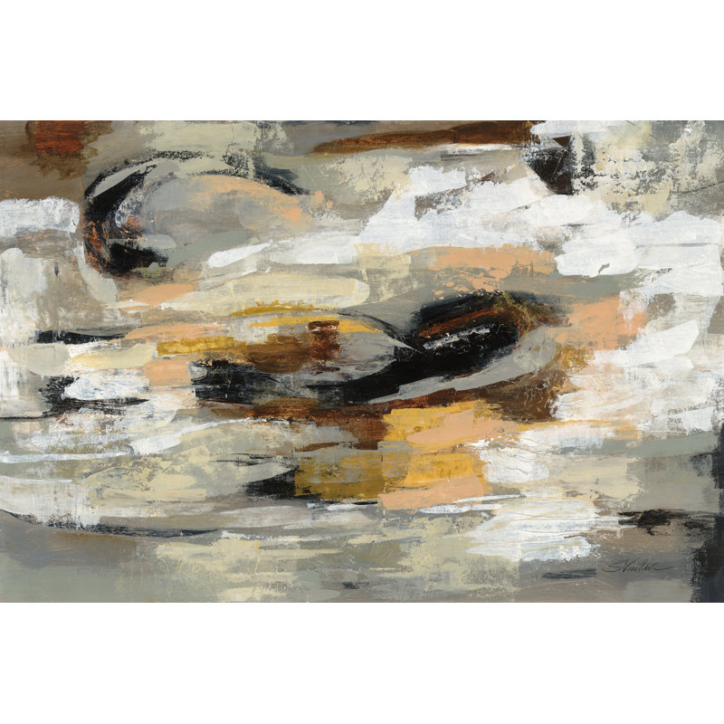 Neutral Abstract 1 Piece Wrapped Canvas Painting, 30cm H x 46cm W x 3.8cm D