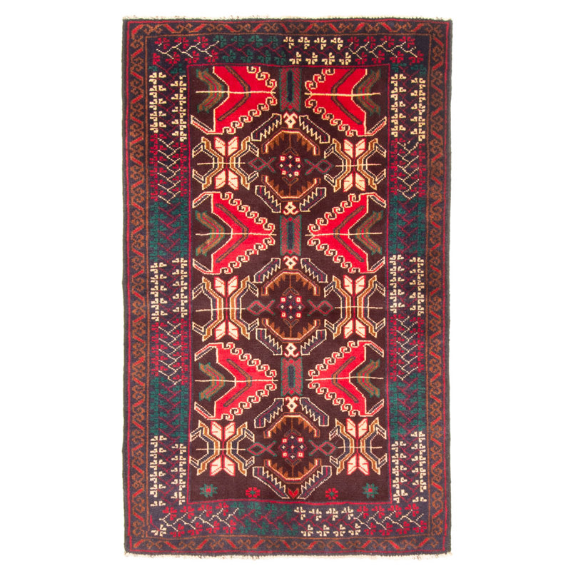 Tapis brun Teimani 2 pi 8 po x 4 pi 7 po