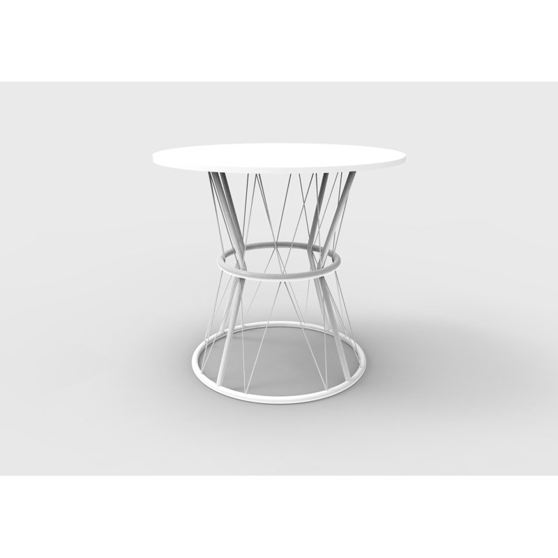 Mindenmines Pedestal End Table, White