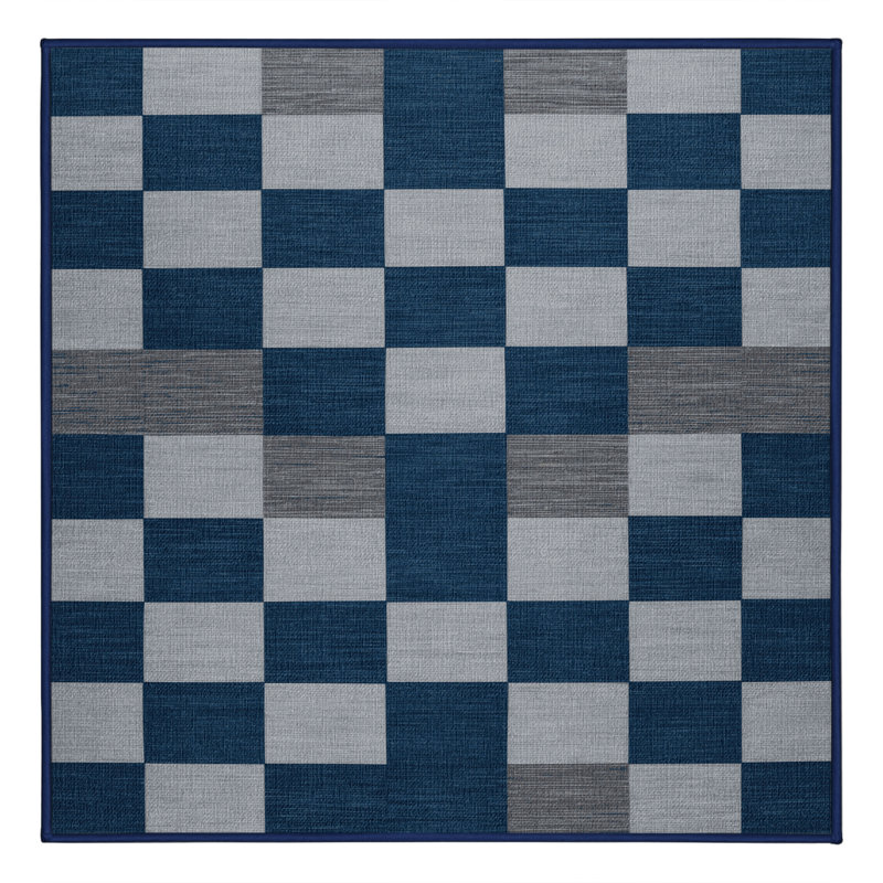 Machine Washable Botanical Brown Area Rug, Square 7'