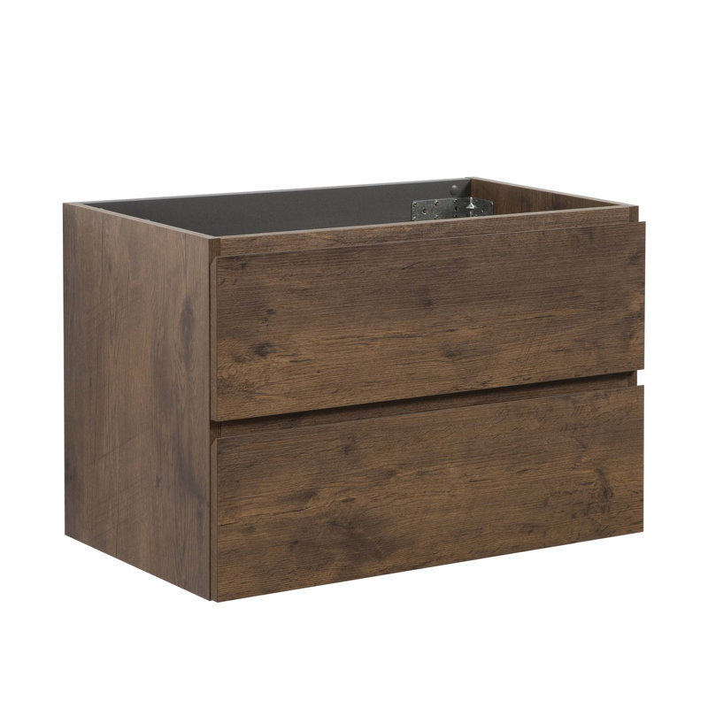 Armoire murale sans lavabo, avec deux tiroirs, pré-assemblée, Brun