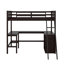 Lit mezzanine simple avec tablettes et bureau-850705731