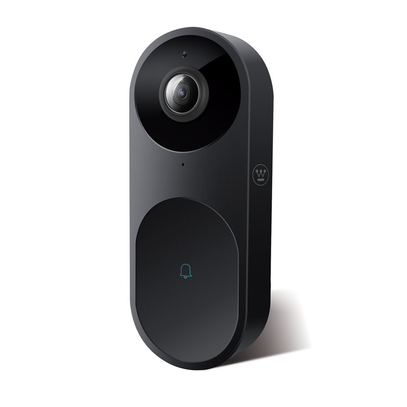Ensemble de sonnette vidéo compatible avec l'IA Wi-Fi, Noir mat