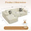 Canapé modulaire à compression en L 108 po pour appartement, tissu modulaire en velours côtelé avec assise profonde et sans assemblage (beige)-565454394-565539993