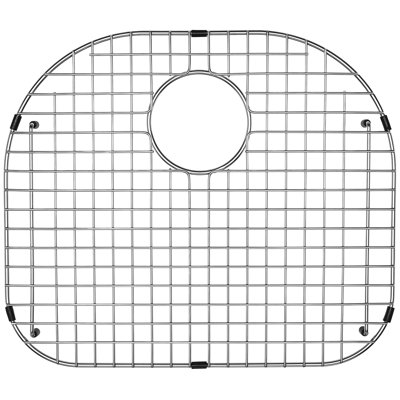 Grille d'évier en acier inoxydable robuste à drain arrière 19,57 po x 16,73 po