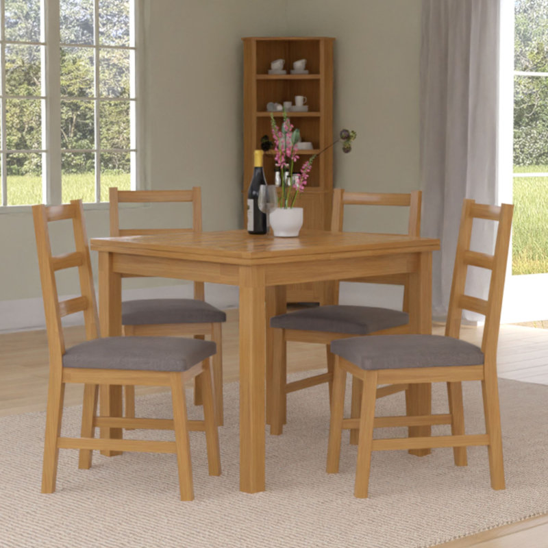 4 - Person Solid Oak Dining Set, Grey