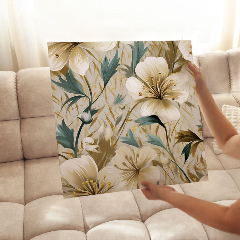 Impression florale moderne sans cadre, H 28 po x l 28 po