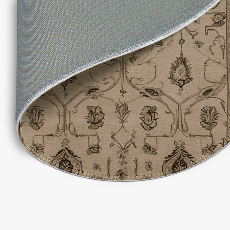 Tapis d'intérieur et d'extérieur gris français, Rond 5 pi