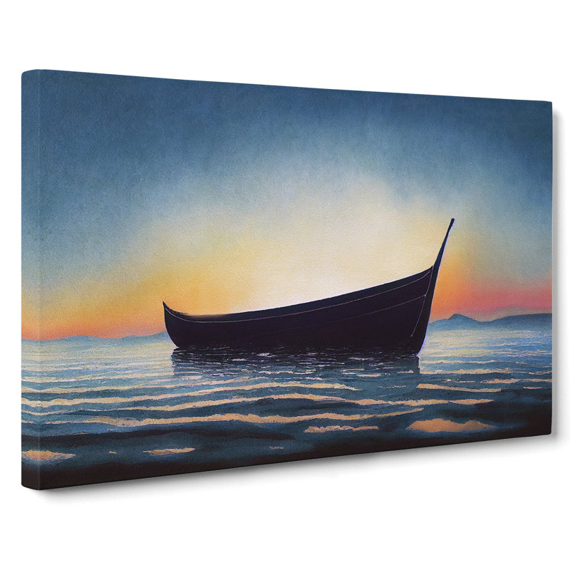 Boat At Sunrise - Wrapped Canvas, 35cm H x 50cm W x 3cm D