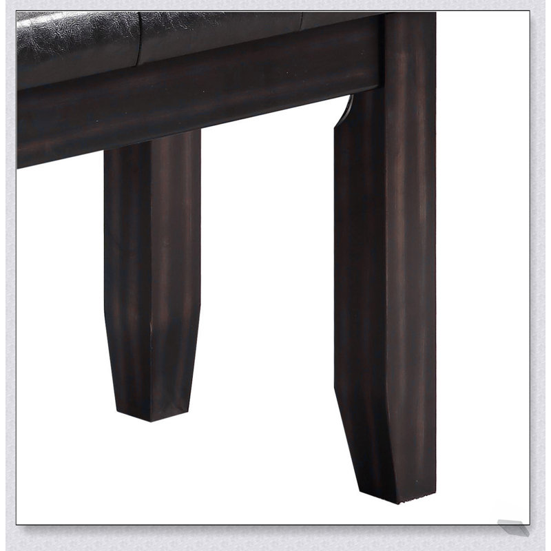 Banc compact compact noir et espresso avec coussin capitonné, parfait pour les entrées et les petits espaces