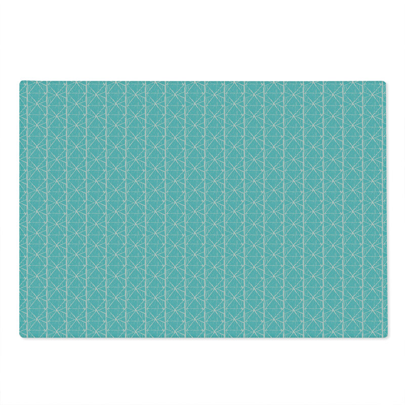 Ambesonne Geometric Cutting Board Large Size Triangular Rectangles Art Turquoise and Champagne