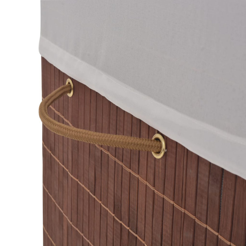Panier à linge en bambou, 15.7" H x 11.8" W x 23.6" D, Brun