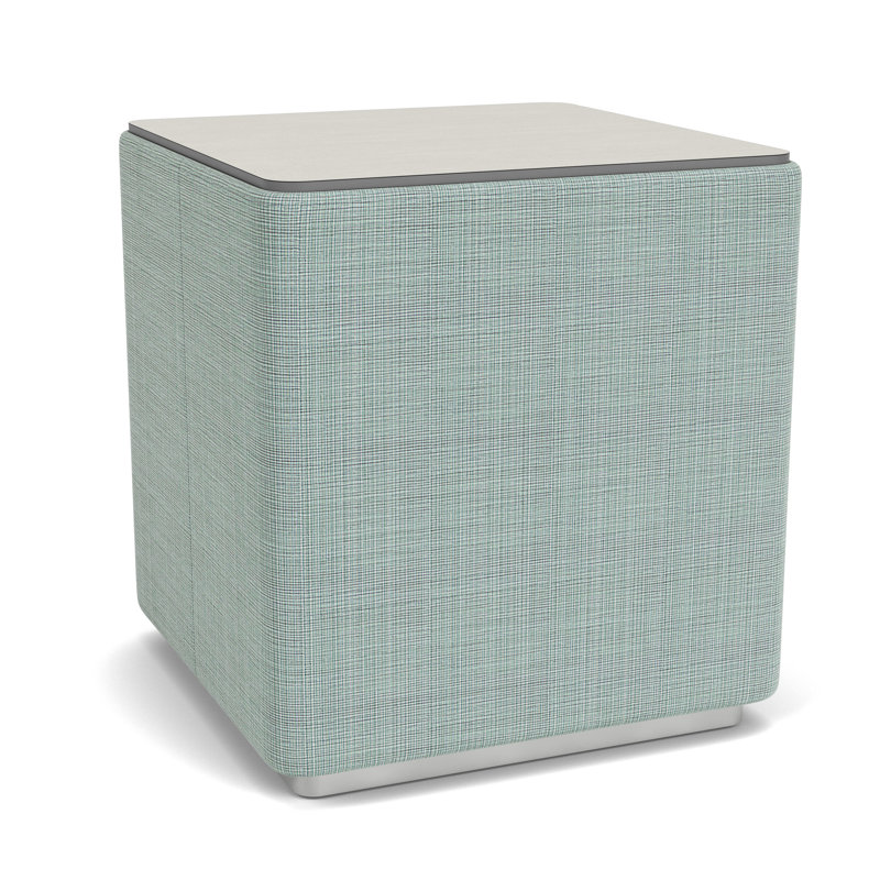 Table de bout avec plateau en stratifié Darsey, 20", Argent; écume de mer chambray, Sergé blanc
