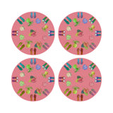 Winter In Florida Vegan Leather Round Pebble Placemat