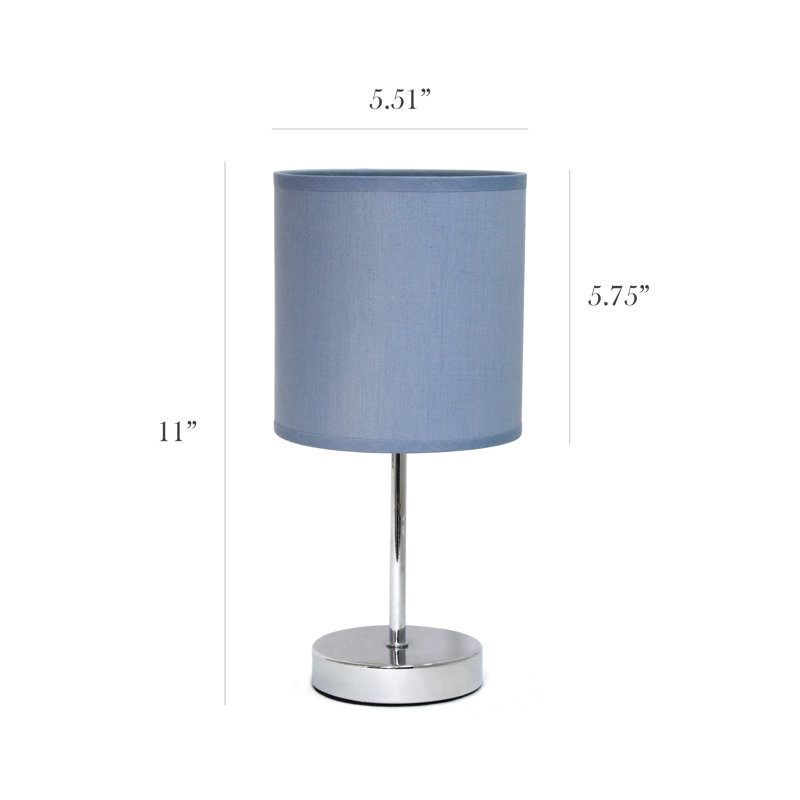 Mini lampe de table simple avec abat-jour cylindrique en tissu Amandev Simple Designs, Mauve