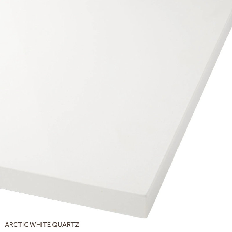 24" Soft White Mahogany Bathroom Vanity with Carrara Marble Top