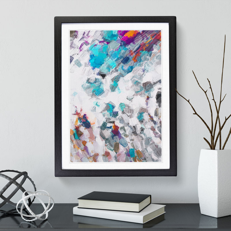 Future Code Abstract - Single Picture Frame Painting, 64cm H x 46cm W x 2cm D, Black