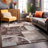 Fanton Modern Abstract Performance Gray/Ivory/Blue Area Rug-2030762943-2083446204