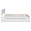Cadre de lit double moderne avec lit gigogne simple et 2 tiroirs pour blanc brillant et blanc délavé