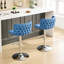 2 tabourets de bar en cuir PU bleu - hauteur réglable, pivotant à 360 °, support de dossier ergonomique avec taille, base de 2 en cuir de 17,7 pouces, hauteur du siège de 25 à 33 pouces, rotation, soutien de la taille, solide-1403321962-1403321965