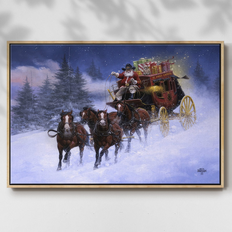 Nick's Express, reproduction d'art sur toile, H 27 po x l 41 po x P 1,5 po, Encadré naturel