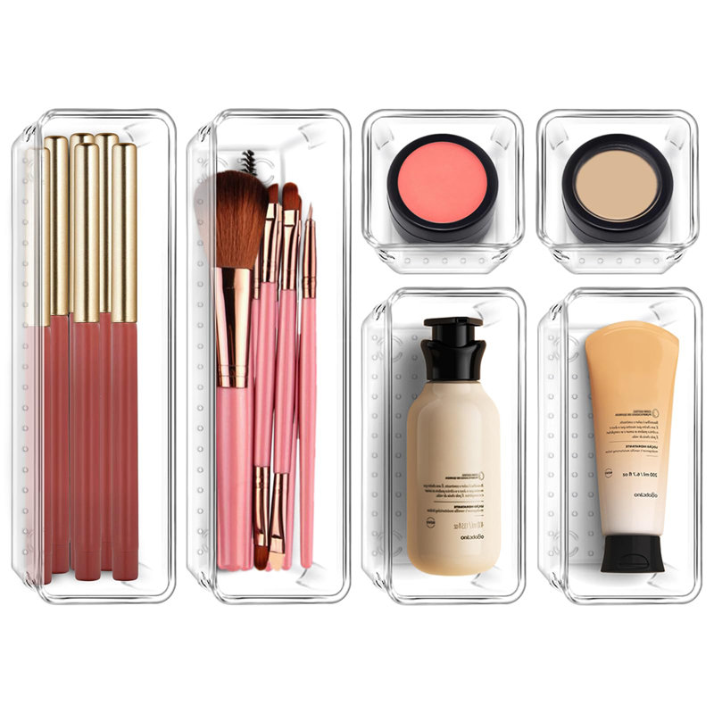 Ensemble de 25 tiroirs en plastique transparent 25 pièces, contenant de rangement pour maquillage, bijoux, chambre à coucher, salle de bain, bureau