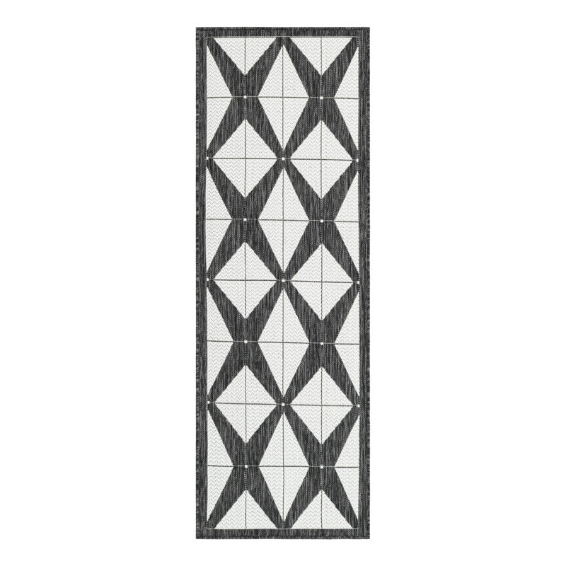 Geometric Indoor / Outdoor Rug, Runner 2' x 6'1"