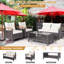 Ensemble de meubles de patio en rotin 4 pièces-1825220062
