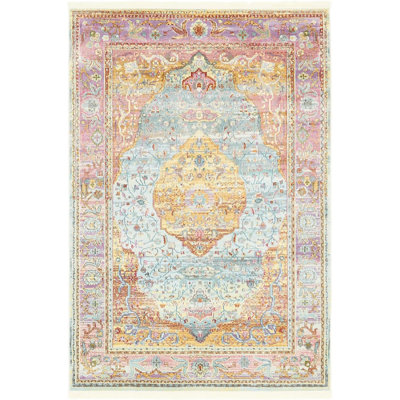 Tapis oriental bleu clair Mulvihill