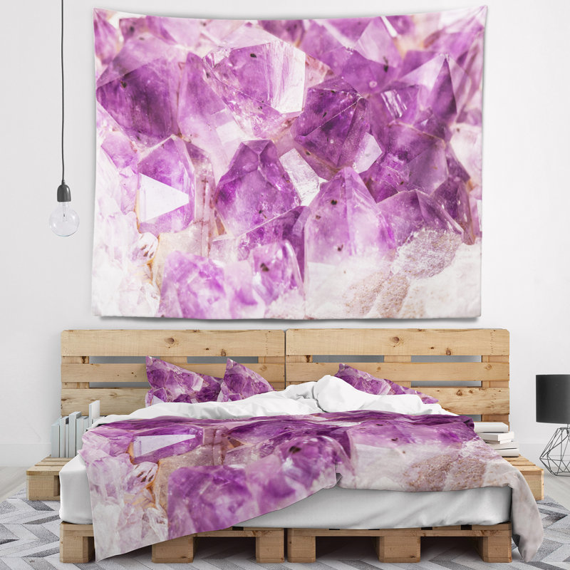 Améthyste de tapisserie en polyester avec accessoires suspendus inclus, H 68 po x l 80 po