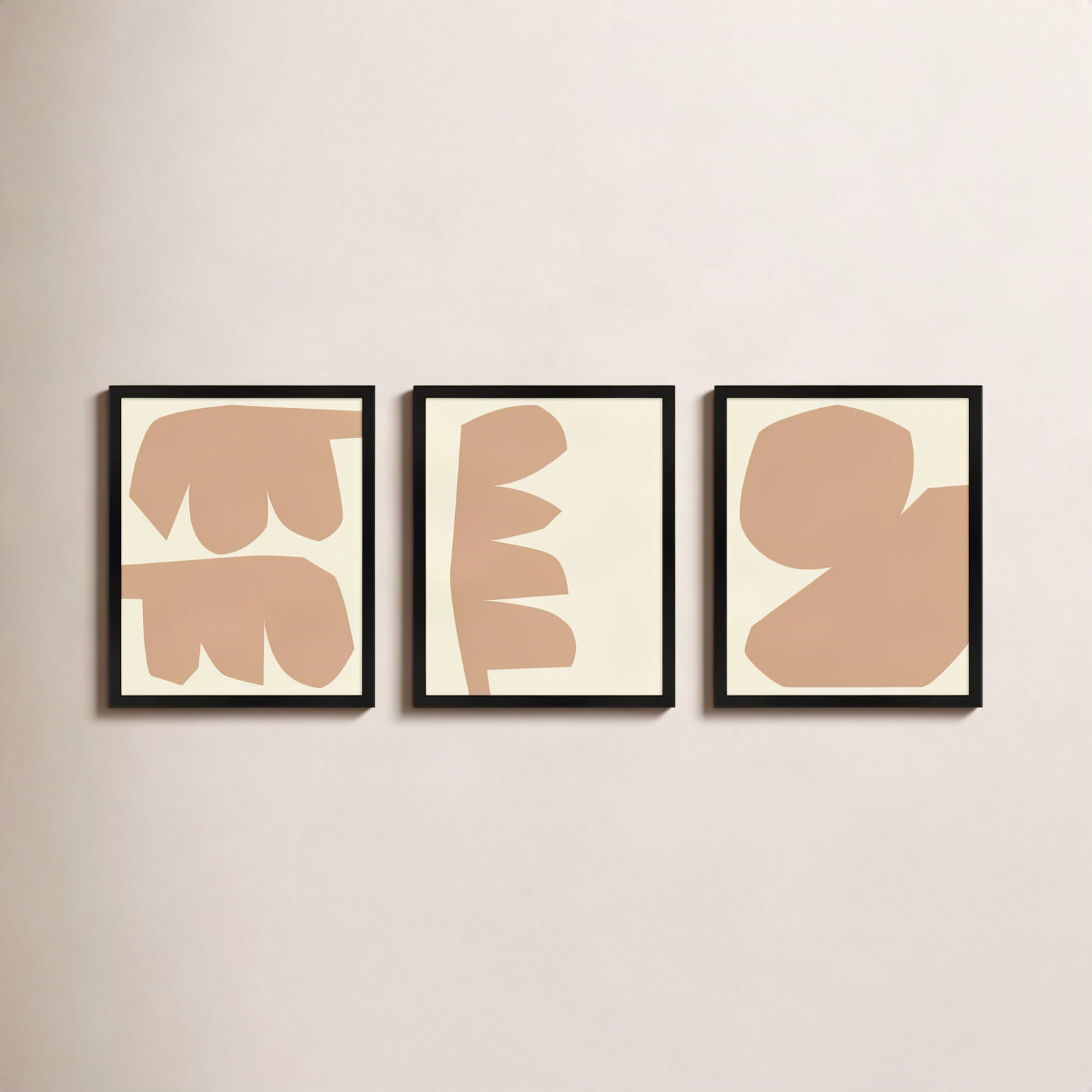 Oline "Component" 3-Piece Print Set, 30" W x 38" H, Black Framed