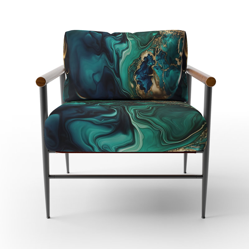 Cullivan - Fauteuil d'appoint rembourré en marbre, Noir, noir, noir, noir