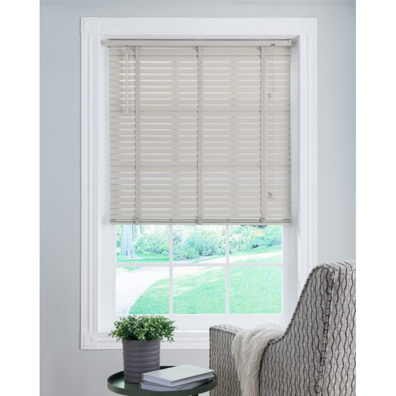 Room Darkning Wood Venetian Blind, Warm Grey, 180cmW x 160cmL