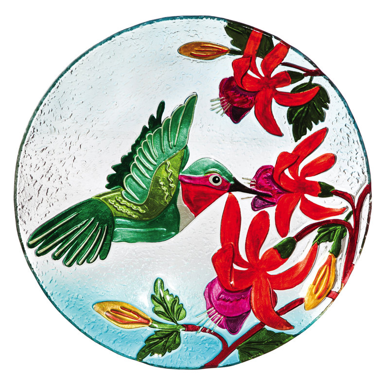 Glass Single Tier Birdbath
