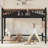 Twin Size Metal Loft Bed with Ladder, Storage Shelves and Bookshelf, Space-Saving Twin Loft Bed Frame with Guardrails, No Box Spring Needed, Black-1953778264