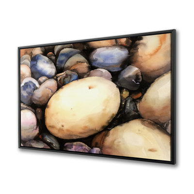 Beach Pebbles - Kitchen Shapes Framed Canvas Home Decor