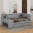 Twin Size Upholstered Daybed With Drawers, Shelves, Flip Cabinets & Side Table-891848290
