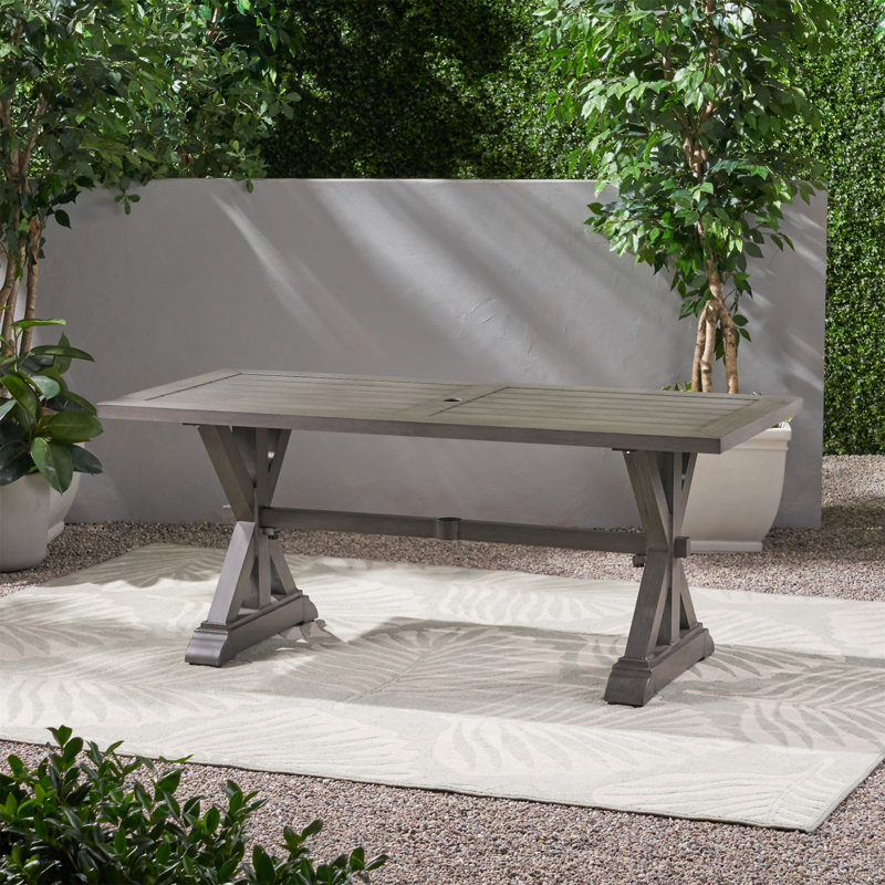 Table de salle à manger d'extérieur moderne en aluminium (table incluse seulement)
