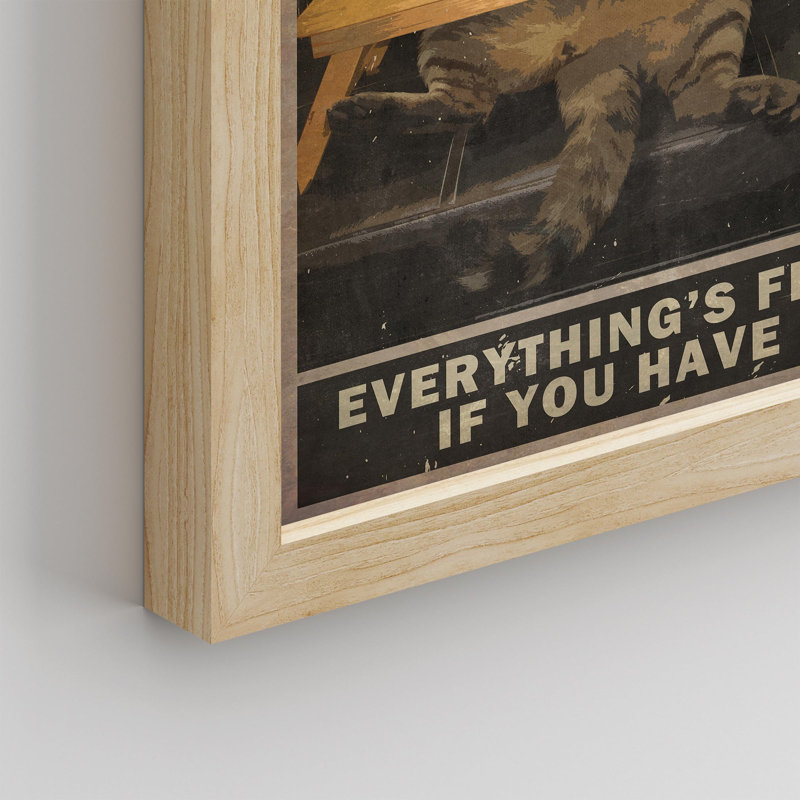 «Cute Cat Quotes Bar Sign» sur papier, Naturel, H 16 po x l 12 po