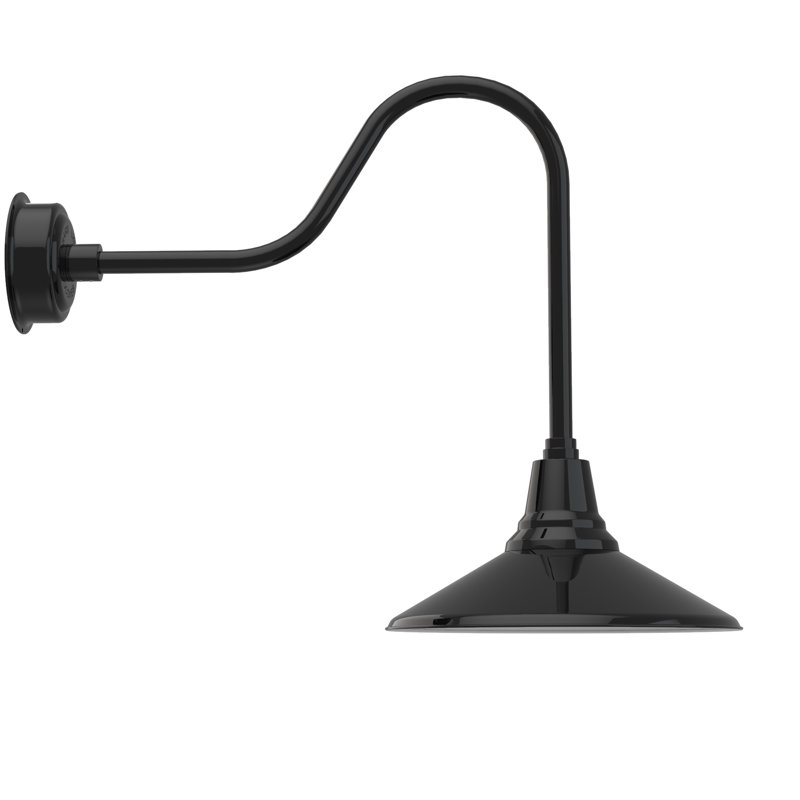 Luminaire de grange d’extérieur Albali, Noir, H 26,32 po x l 16 po x P 33 po