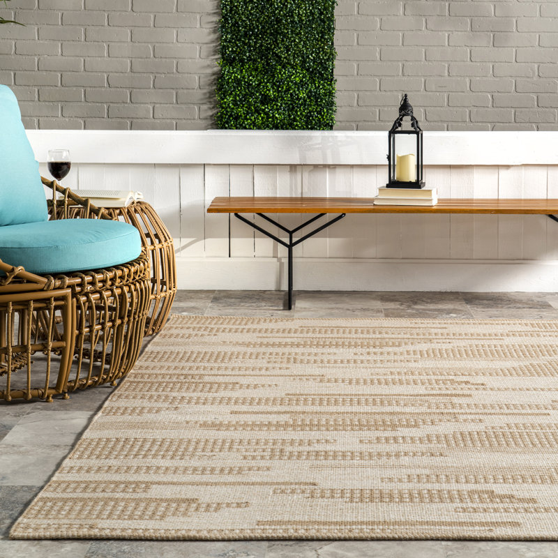 Maddy abstrait doublé intérieur / extérieur P.E.T. Tapis, Rectangle de 5 pi x 8 pi