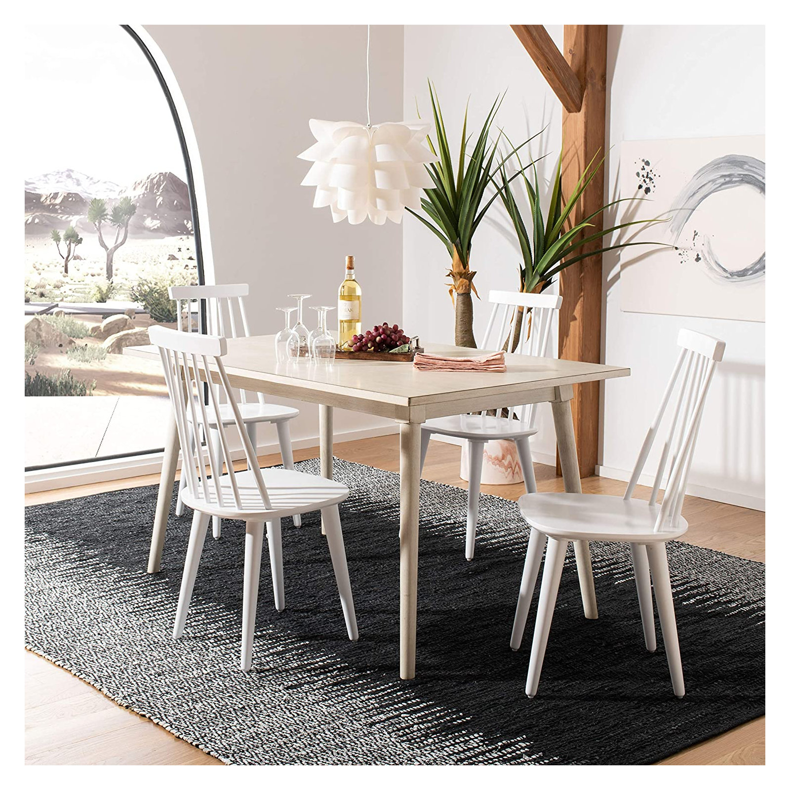 Rolde Solid Wood Side Chair, White