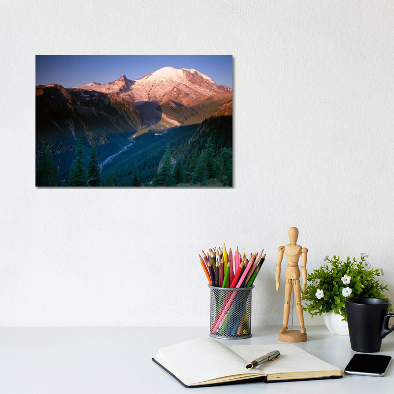 Mt Rainier As Seen At Sunrise, Mt Rainier National Park by Tim Fitzharris - Wrapped Canvas Print, 20.32 cm H x 30.48 cm W