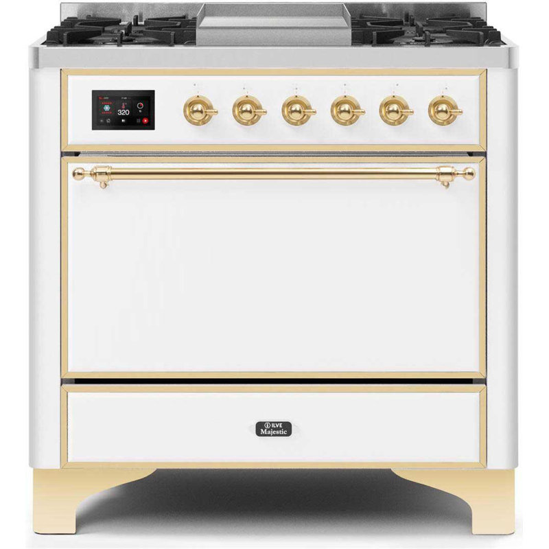 Majestic II 36" 3.5 cu.ft. Freestanding Dual Fuel with Griddle and Convection Oven, Liquid Propane, Blue Gray/Copper