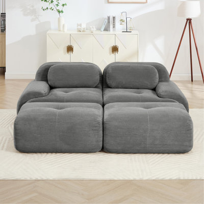Canapé à 2 places en tissu de luxe Corduroy